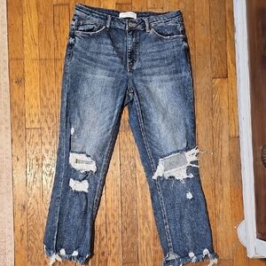 Distressed Blue Jeans
